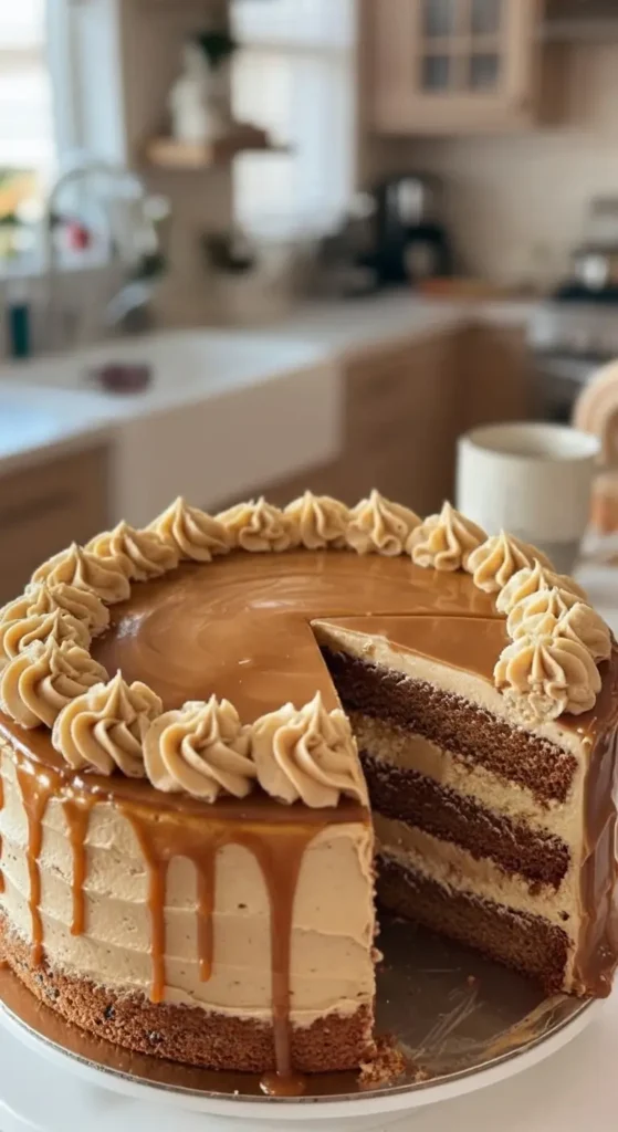 Caramel Coffee Buttercream Cake