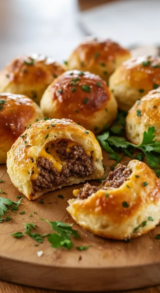 Garlic Parmesan Cheeseburger Bombs