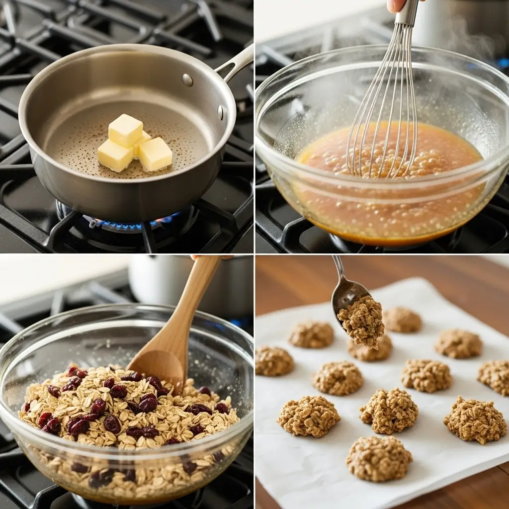 No-Bake Cranberry Pecan Praline Cookies