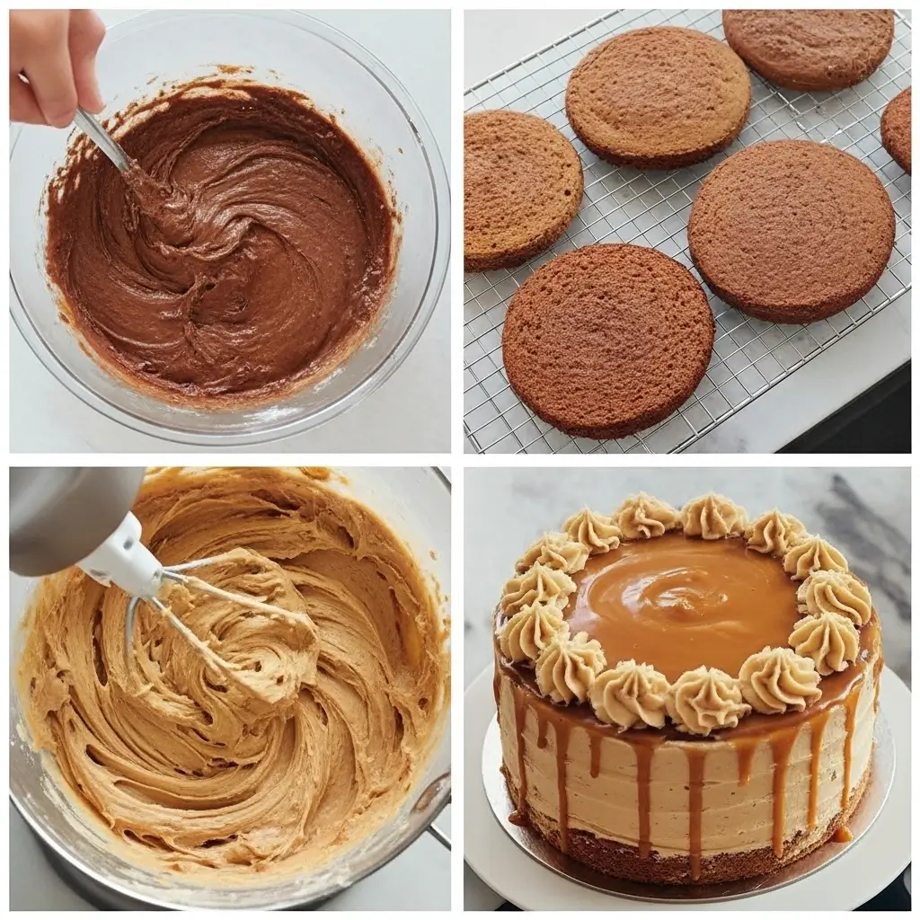 Caramel Coffee Buttercream Cake