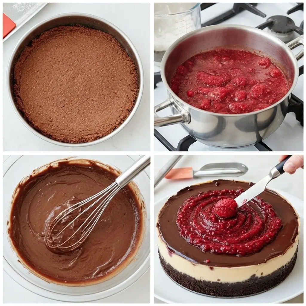 Dark Chocolate Raspberry Cheesecake