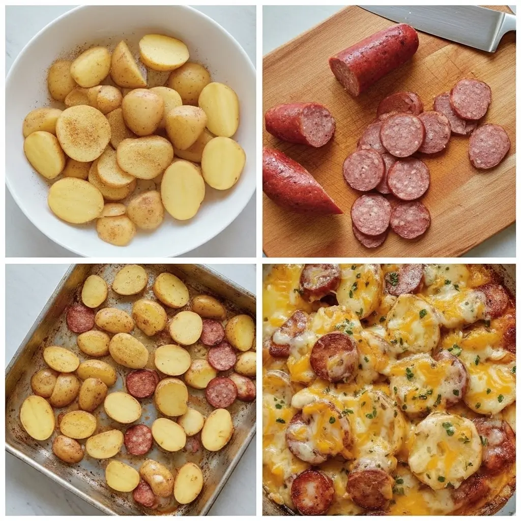 Cheesy Ranch Potatoes and Smoked Sausage