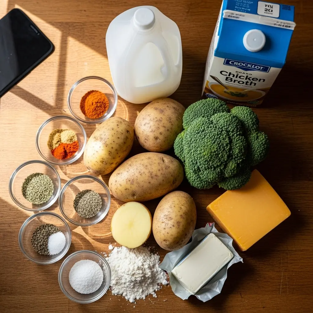 Crockpot Potato Broccoli Cheddar Soup