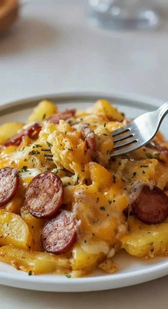 Cheesy Ranch Potatoes and Smoked Sausage