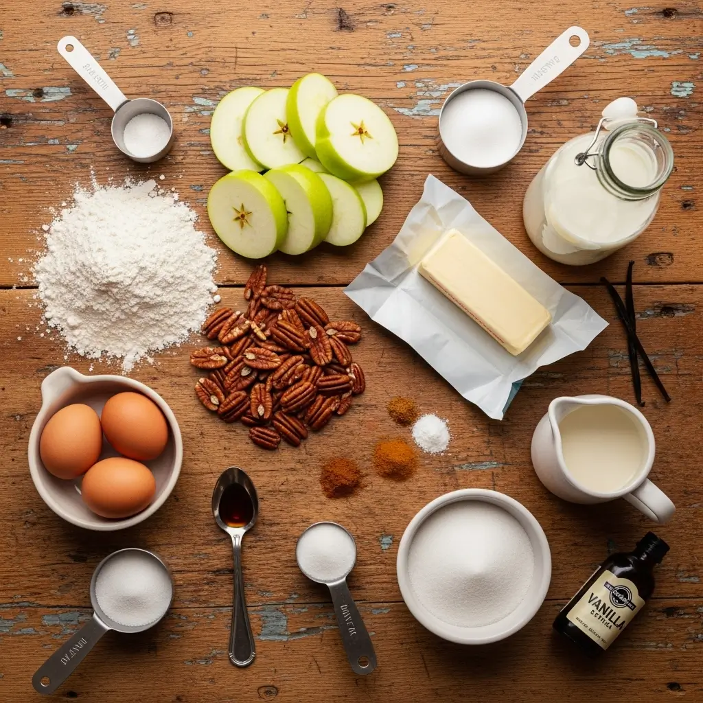 Apple Pecan Cake With Caramel Glaze