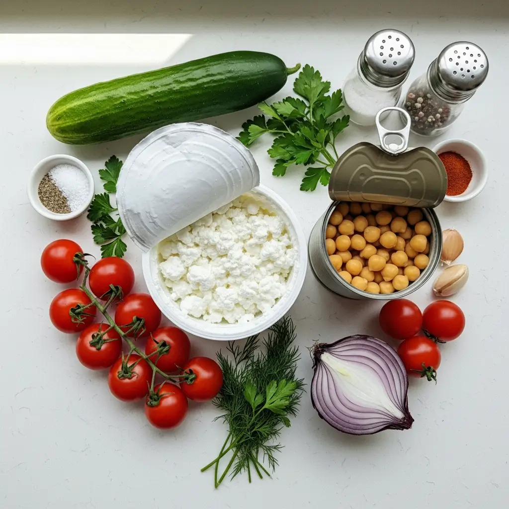 Cottage Cheese And Chickpea Salad