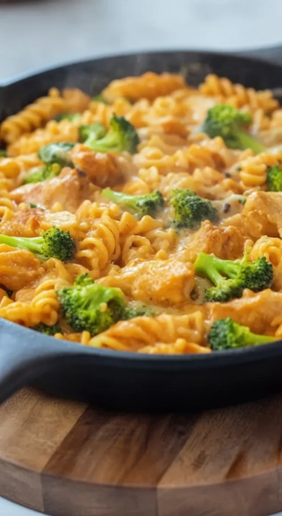 Cheesy Ranch Chicken and Broccoli Pasta Skillet