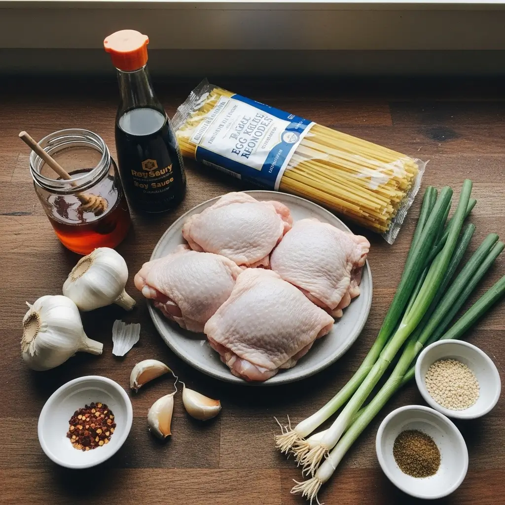 Sticky Garlic Chicken Noodles
