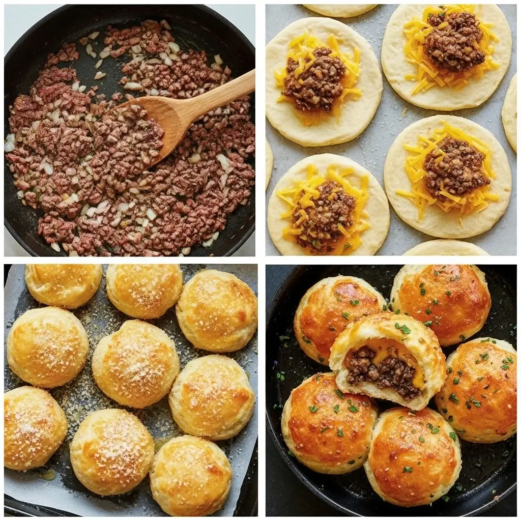 Garlic Parmesan Cheeseburger Bombs