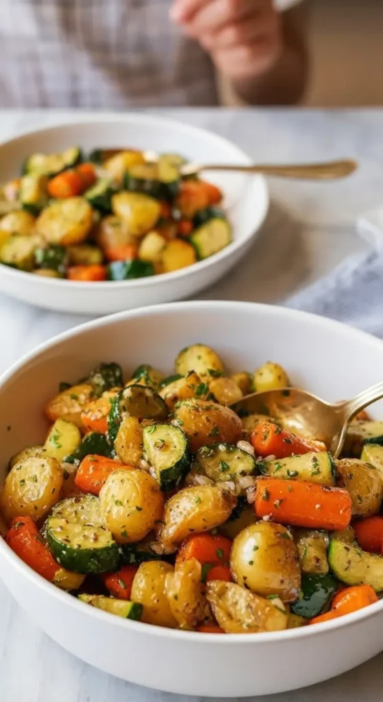 Roasted Potatoes Carrots and Zucchini